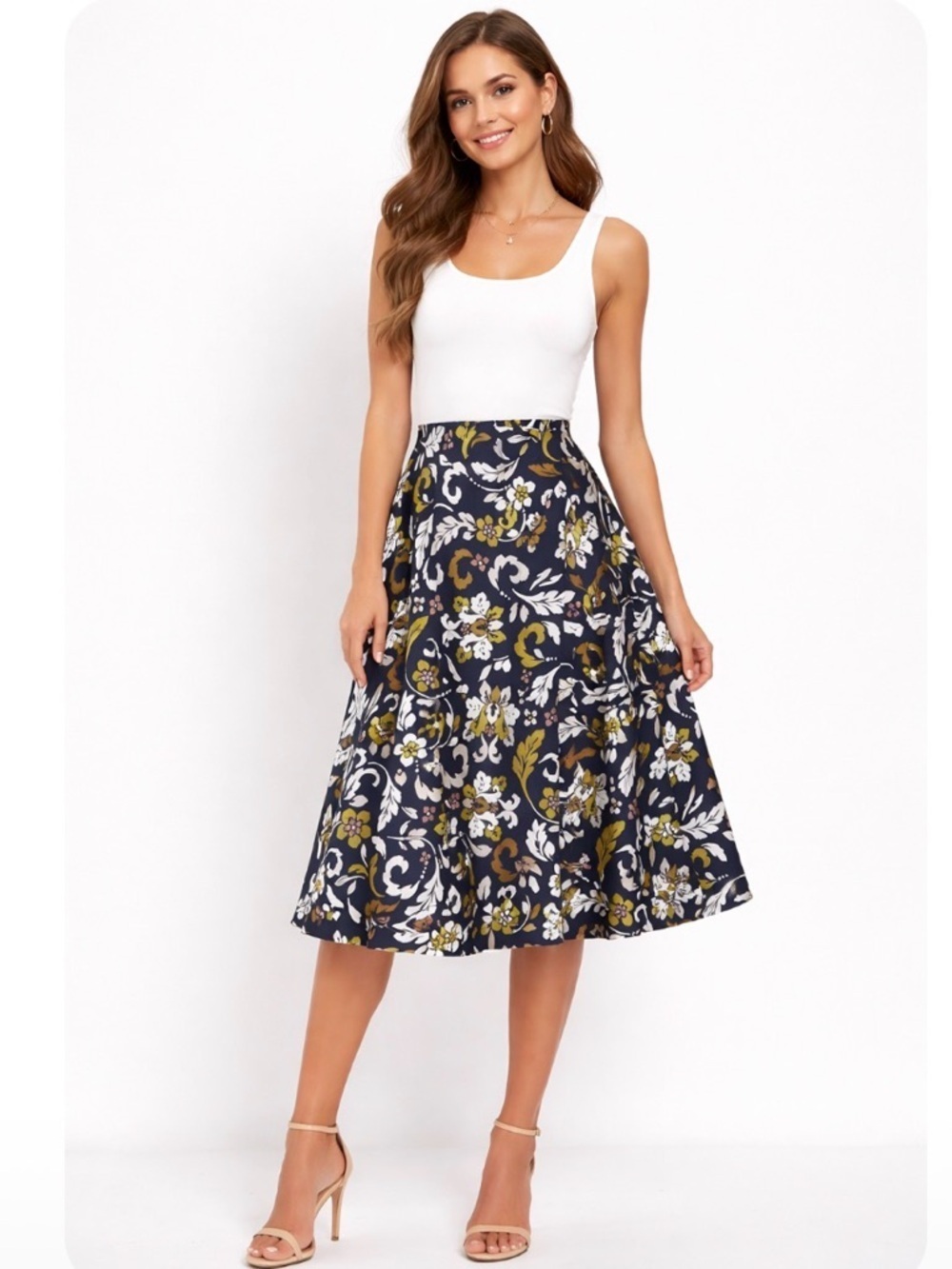 Ann Taylor Skirt Midi Floral